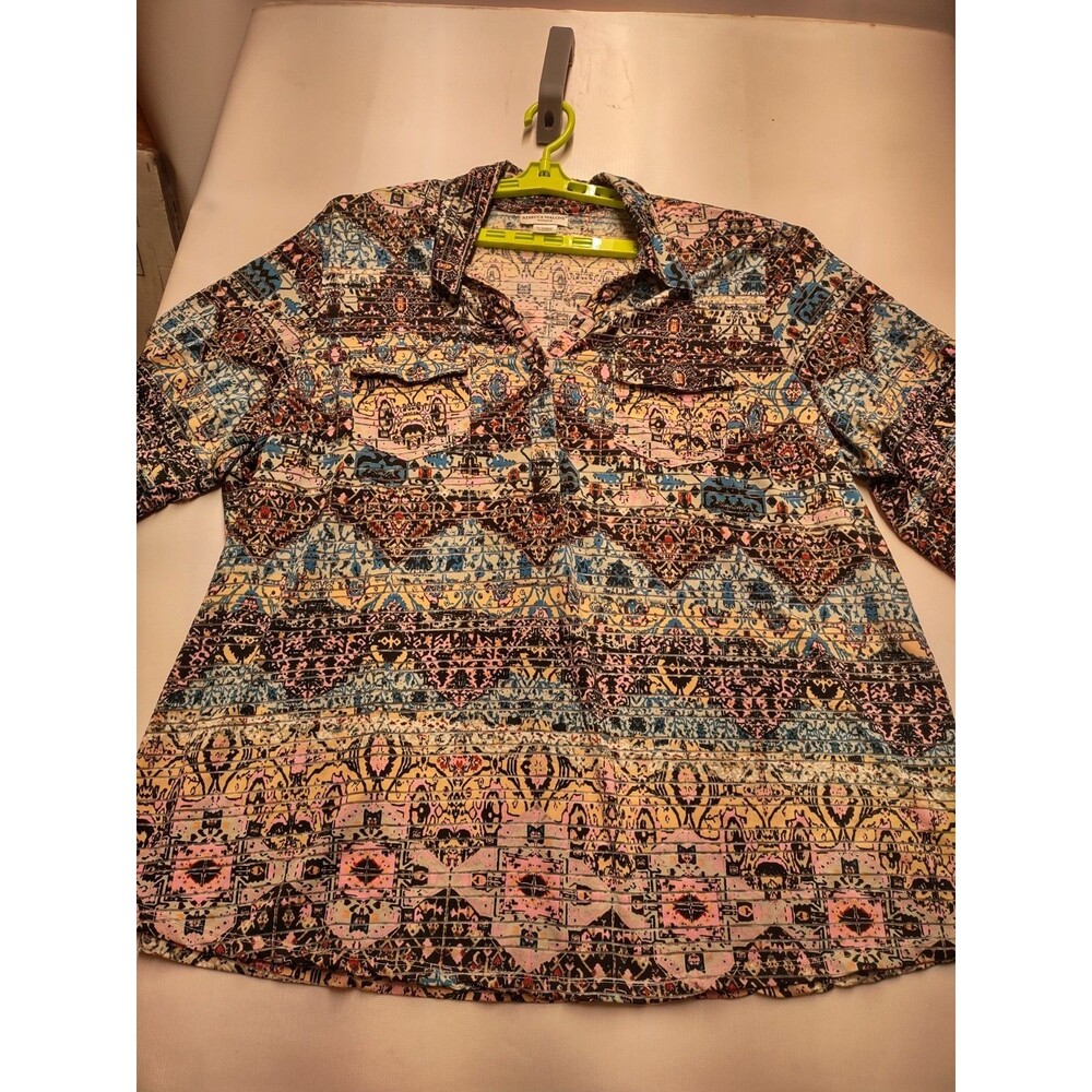 Rebecca Malone Plus Size 2X Multi-colored Blouse